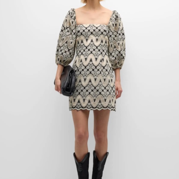 Cara Cara Montauk Scallop Eyelet Mini Dress, Size Small - Picture 1 of 11